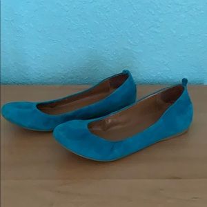 J CREW blue suede flats sz9